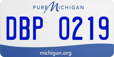 MI license plate DBP0219