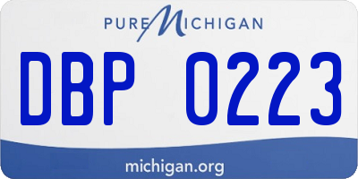 MI license plate DBP0223