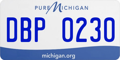 MI license plate DBP0230