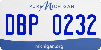 MI license plate DBP0232