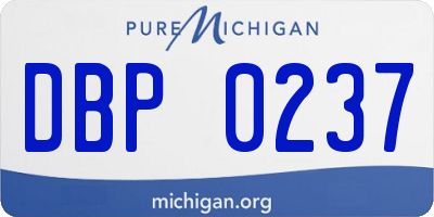 MI license plate DBP0237