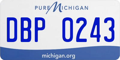 MI license plate DBP0243