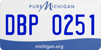 MI license plate DBP0251
