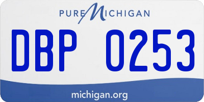 MI license plate DBP0253