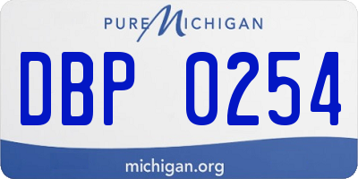 MI license plate DBP0254