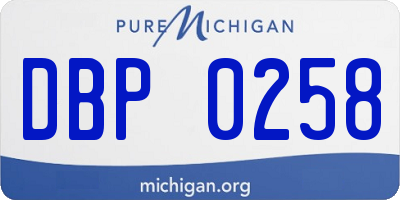 MI license plate DBP0258