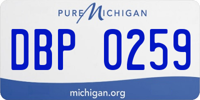 MI license plate DBP0259