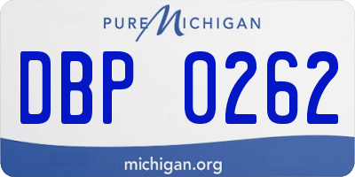 MI license plate DBP0262