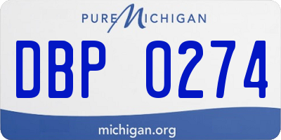 MI license plate DBP0274