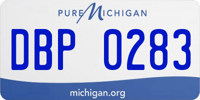 MI license plate DBP0283