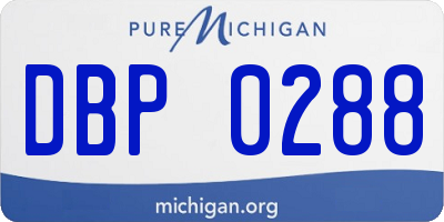 MI license plate DBP0288