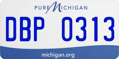 MI license plate DBP0313