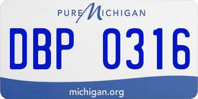 MI license plate DBP0316