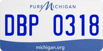 MI license plate DBP0318