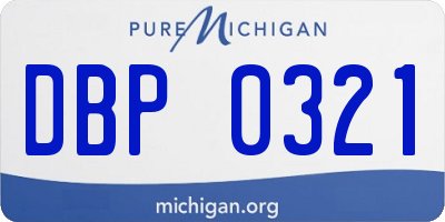 MI license plate DBP0321