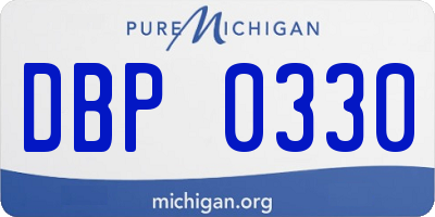 MI license plate DBP0330