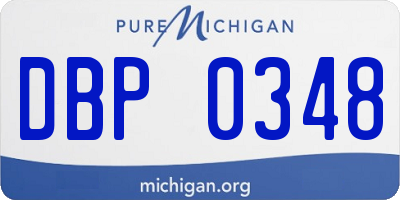 MI license plate DBP0348