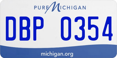 MI license plate DBP0354