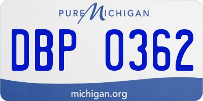 MI license plate DBP0362