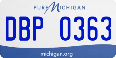 MI license plate DBP0363