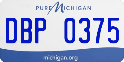 MI license plate DBP0375