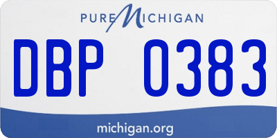 MI license plate DBP0383