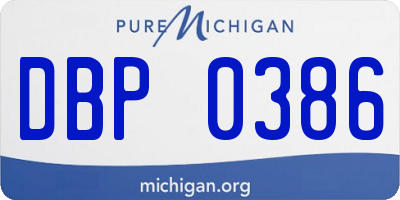 MI license plate DBP0386
