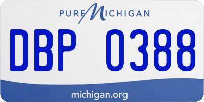 MI license plate DBP0388