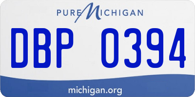 MI license plate DBP0394