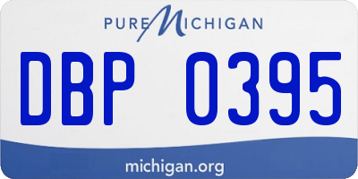 MI license plate DBP0395