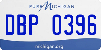 MI license plate DBP0396