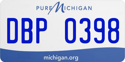 MI license plate DBP0398