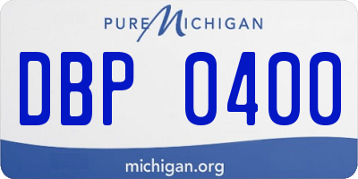 MI license plate DBP0400