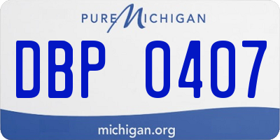 MI license plate DBP0407