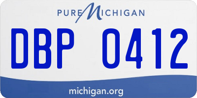 MI license plate DBP0412