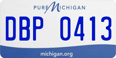MI license plate DBP0413