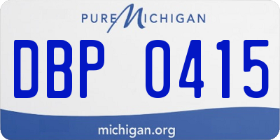 MI license plate DBP0415