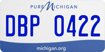 MI license plate DBP0422