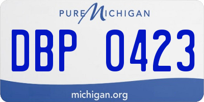 MI license plate DBP0423