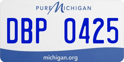 MI license plate DBP0425