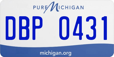 MI license plate DBP0431