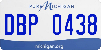 MI license plate DBP0438