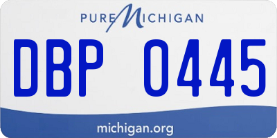 MI license plate DBP0445