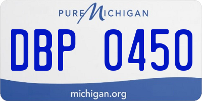 MI license plate DBP0450