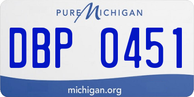 MI license plate DBP0451