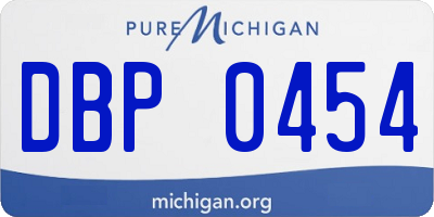 MI license plate DBP0454