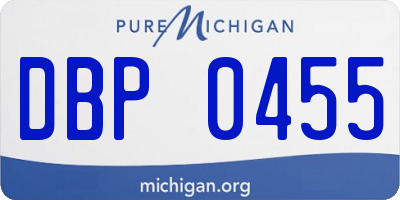 MI license plate DBP0455