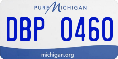 MI license plate DBP0460