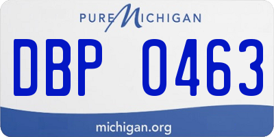 MI license plate DBP0463