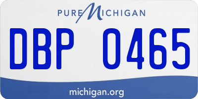 MI license plate DBP0465